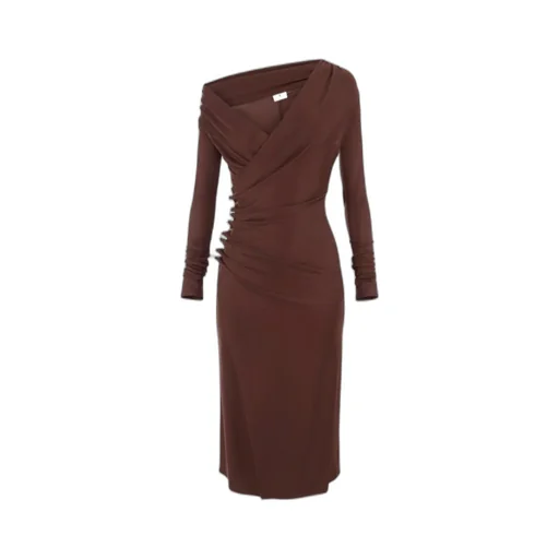 Embellished Button Jersey Dress