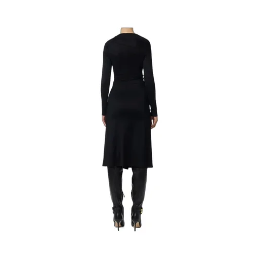 Embellished Button Jersey Dress