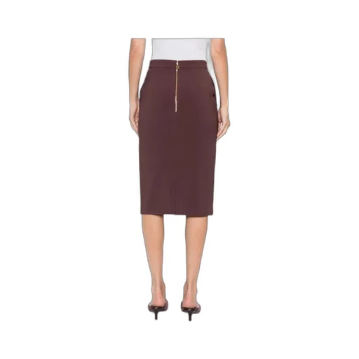 Button-Fastening Pencil Skirt
