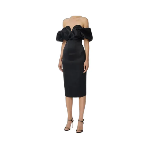 Off-Shoulder Ruffled Midi Dress