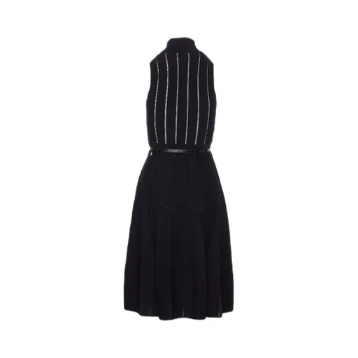 Ribbed High-Neck Dress