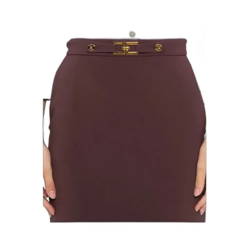 Button-Fastening Pencil Skirt