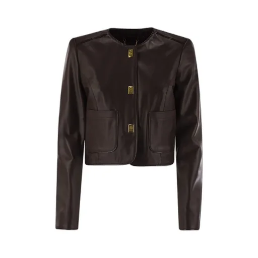 Long-Sleeved Leather Jacket