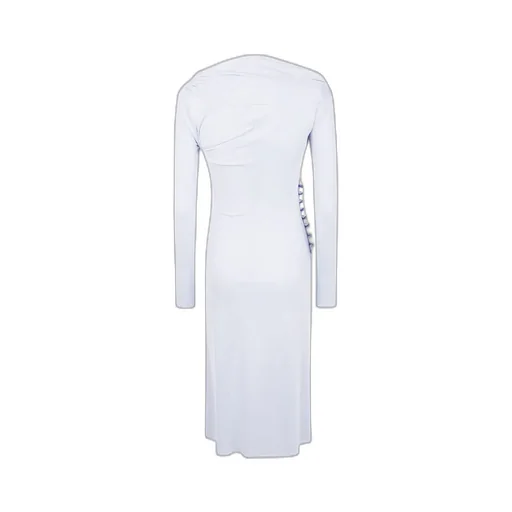 Draped Button-Detail Dress