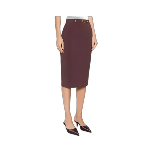 Button-Fastening Pencil Skirt