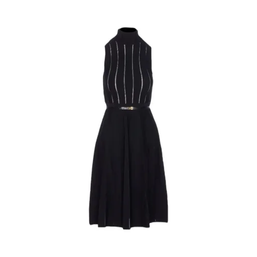 Ribbed High-Neck Dress