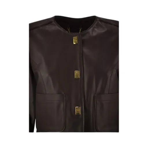 Long-Sleeved Leather Jacket