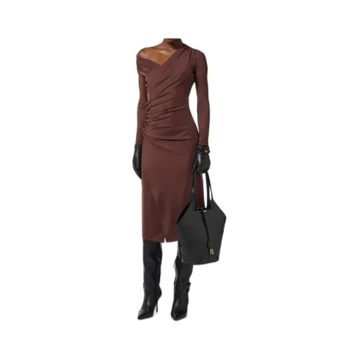 Embellished Button Jersey Dress