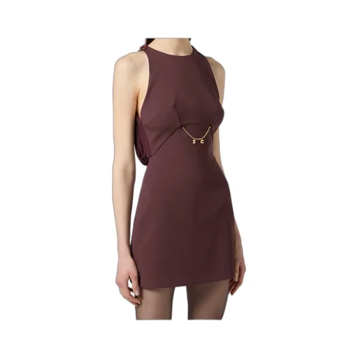 Chain-Embellished Sleeveless Dress