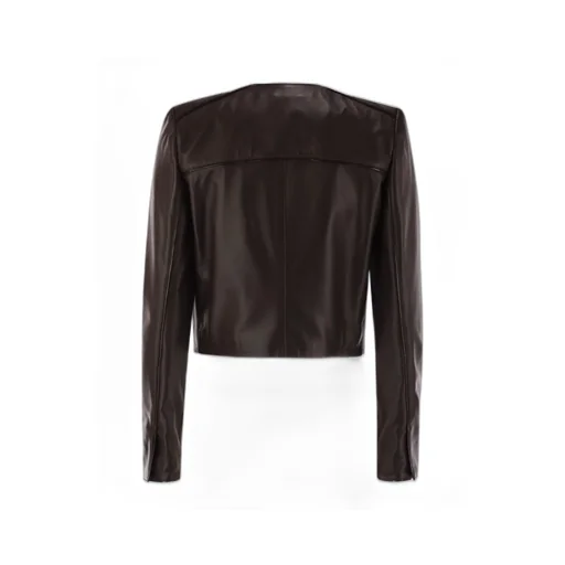 Long-Sleeved Leather Jacket