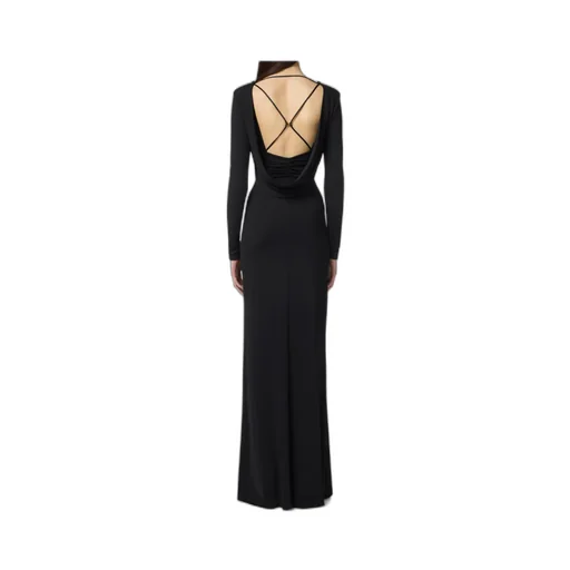 Draped Long-Sleeve Dress