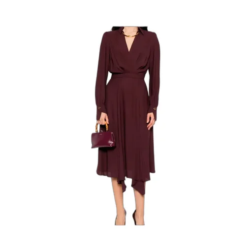 Tubular Necklace Detailed Georgette Dress