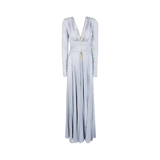 Pleated V-Neck Dress
