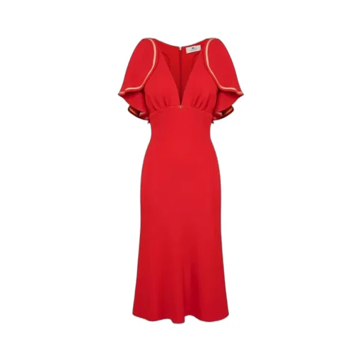 Midi Dress With Cap Sleeves