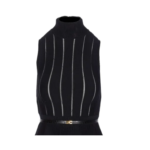 Ribbed High-Neck Dress