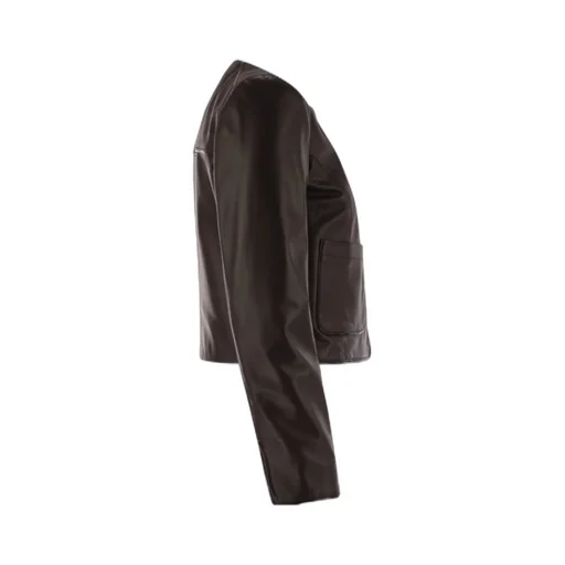 Long-Sleeved Leather Jacket