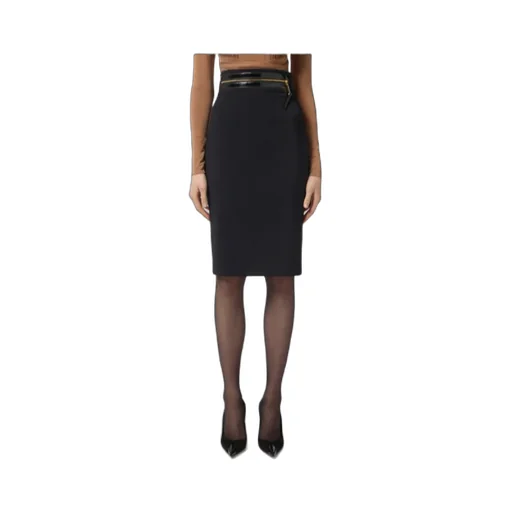Zip-Trimmed Pencil Midi Skirt