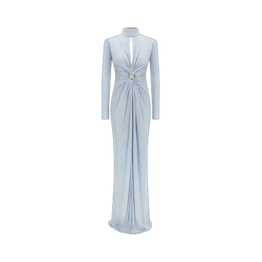 Red Carpet High-Neck Twist-Front Maxi Dress