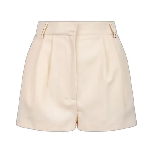Cool Wool Shorts With Contrasting Topstitching