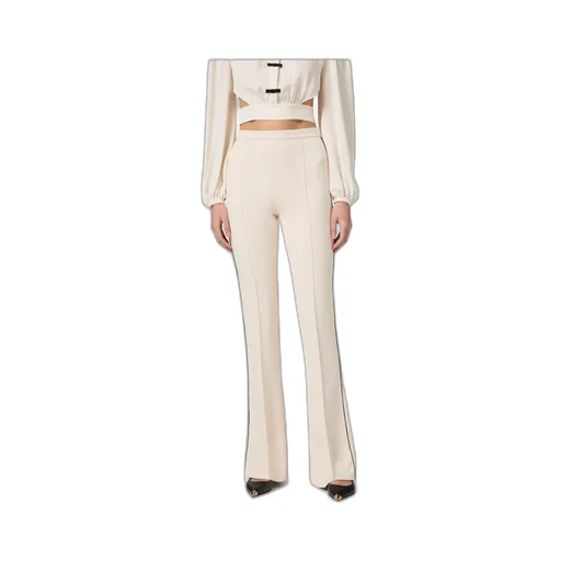 Contrasted Piping CrÊPe Trousers