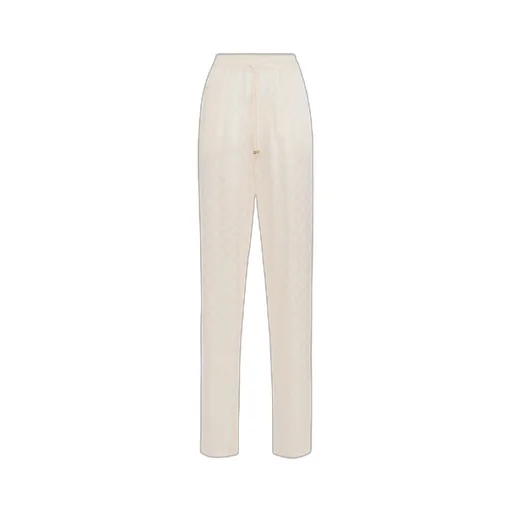 Jacquard Drawstring Straight Leg Trousers