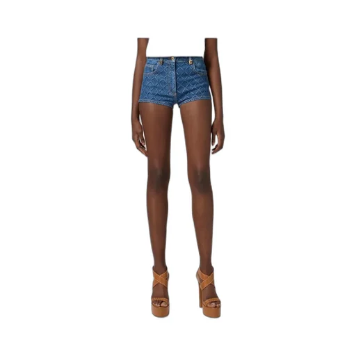 All-Over Printed Denim Shorts