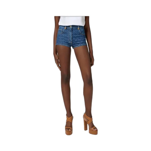 All-Over Printed Denim Shorts