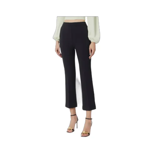 Logo Plaque Cropped Crepe Trousers