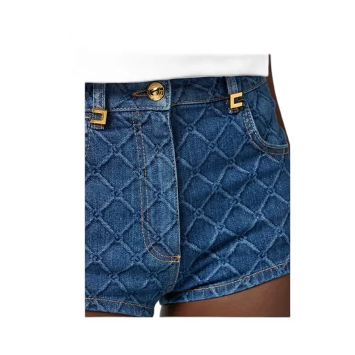All-Over Printed Denim Shorts