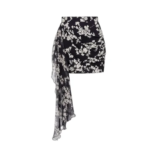 Sash Belt Printed Georgette Skirt