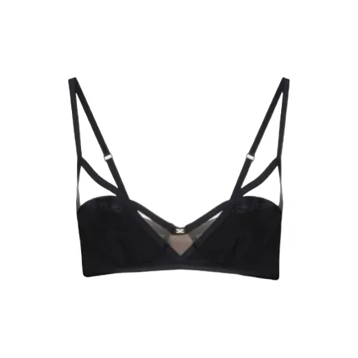 Stretch Organza Bra With Logo Detail