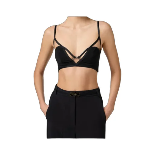 Stretch Organza Bra With Logo Detail