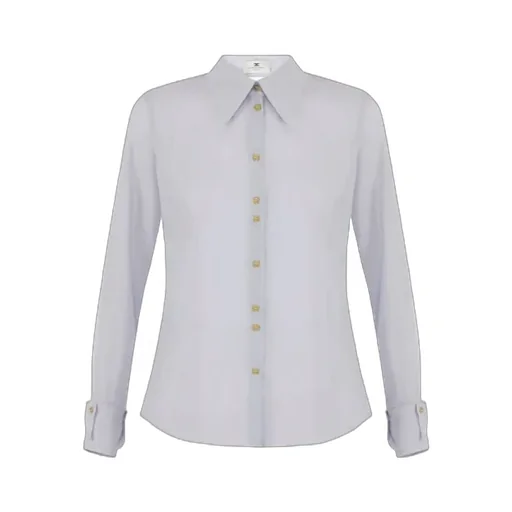 Button-Front Backless Shirt