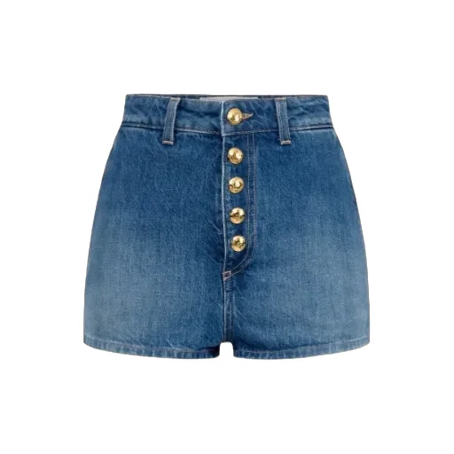 Visible Buttoned Denim Shorts
