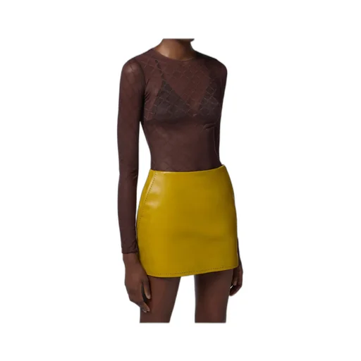 Bodysuit In Jacquard Tulle Fabric With Diamonds