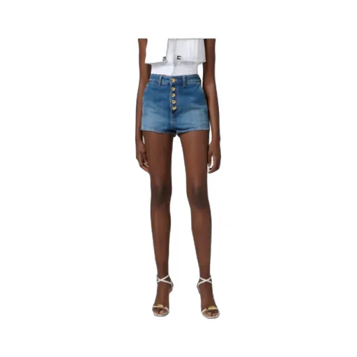 Visible Buttoned Denim Shorts