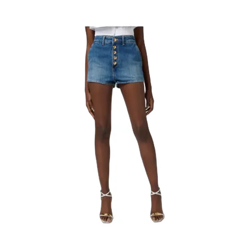 Visible Buttoned Denim Shorts