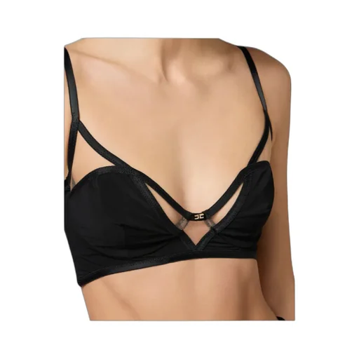 Stretch Organza Bra With Logo Detail
