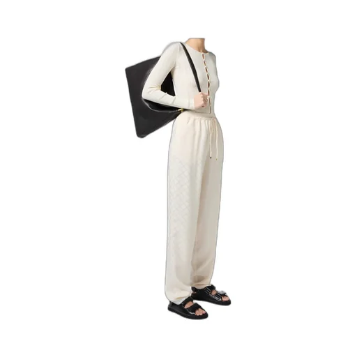 Jacquard Drawstring Straight Leg Trousers