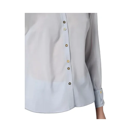 Button-Front Backless Shirt