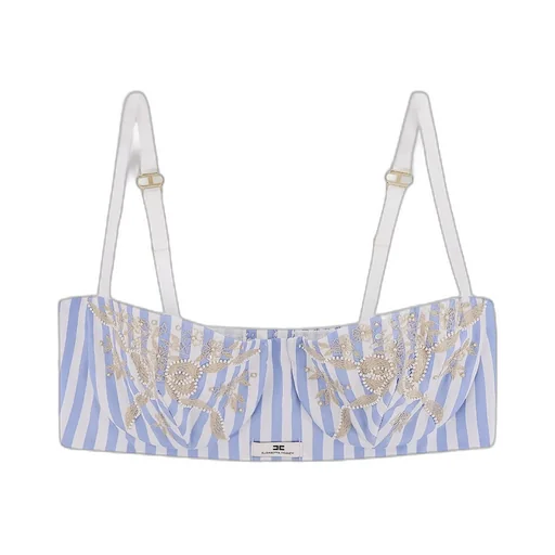 Floral Embroidered Poplin Bra