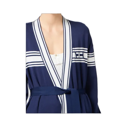Striped Belted Cardigan