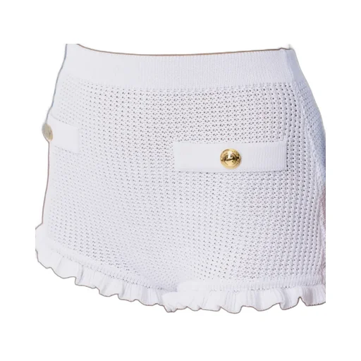 Ruffled Knit Shorts
