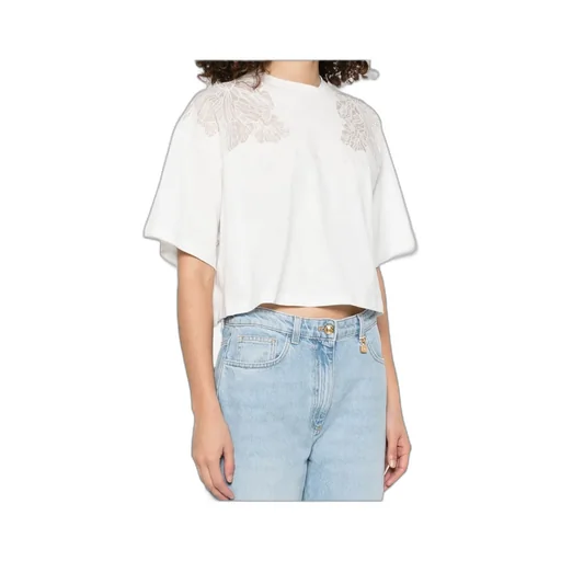 Embroidered Cropped T-Shirt