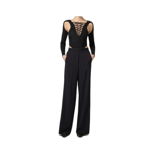 Satin Banded Crepe Trousers