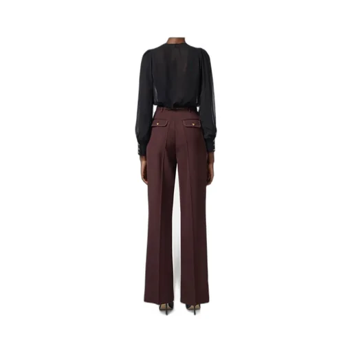 Contrast Topstitched Cool Trousers