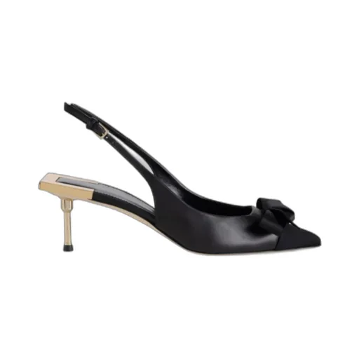 Satin Bow Detailed Slingback Pumps