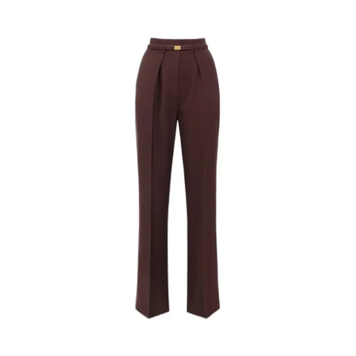 Contrast Topstitched Cool Trousers