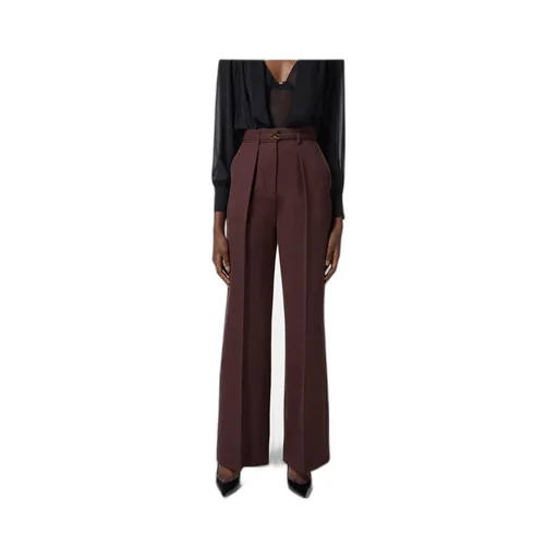 Contrast Topstitched Cool Trousers