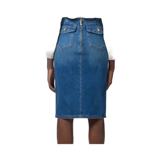 Slit Denim Skirt